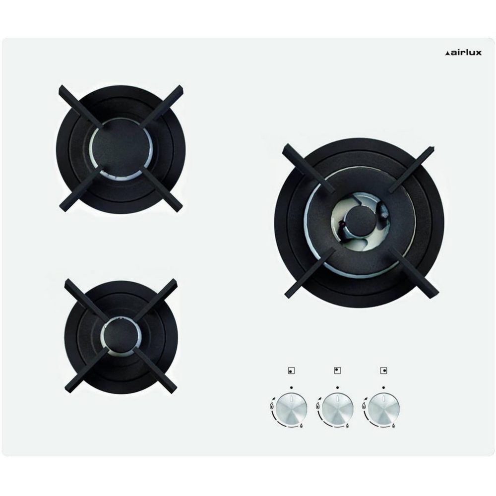 Airlux Table verre gaz 3 feux 60cm - av635hwh