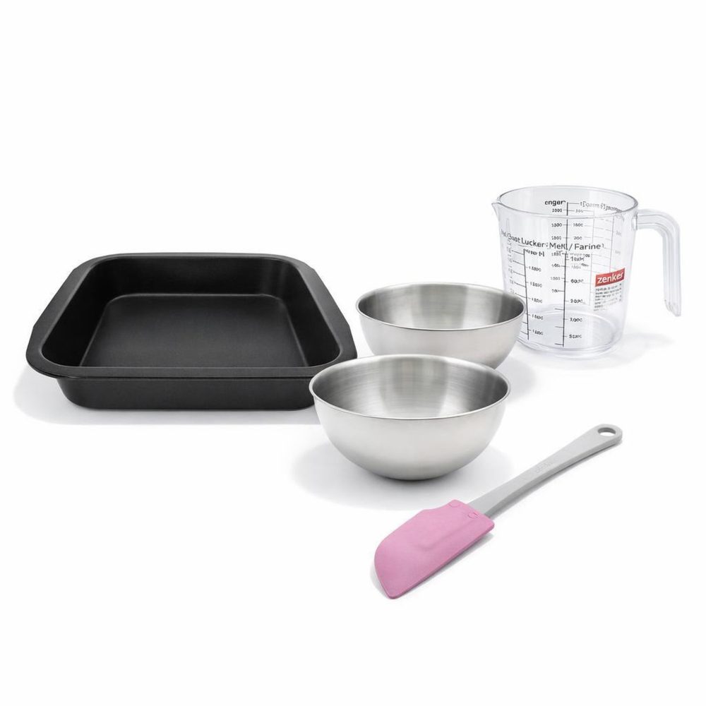 ZENKER Set de 5 ustensiles de pâtisserie moule à gâteaux bol spatule pâtisserie et verre doseur spécial créative spécial créative zenker spécial créative