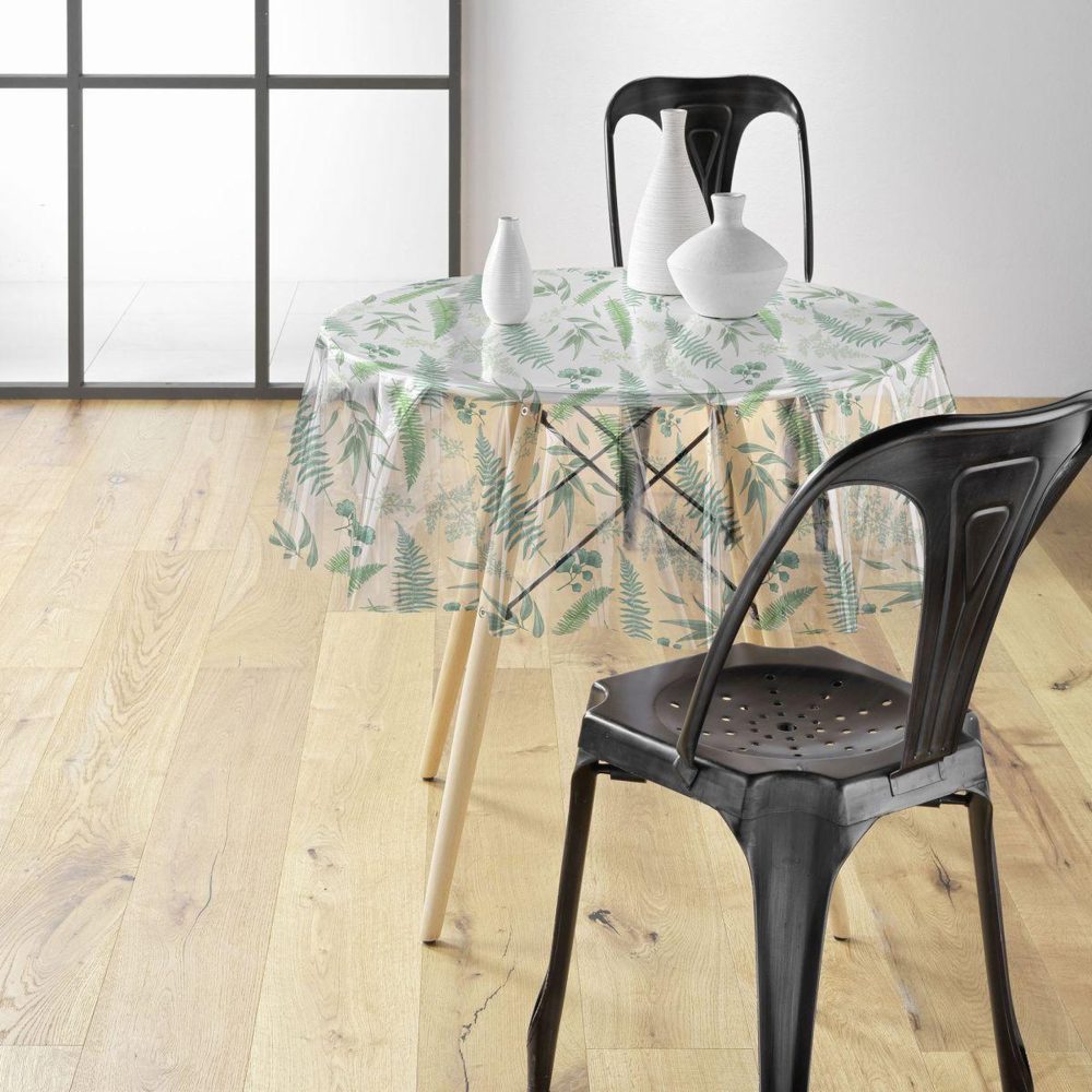 Douceur d'Intérieur Nappe toile cirée ronde aurea 140cm vert