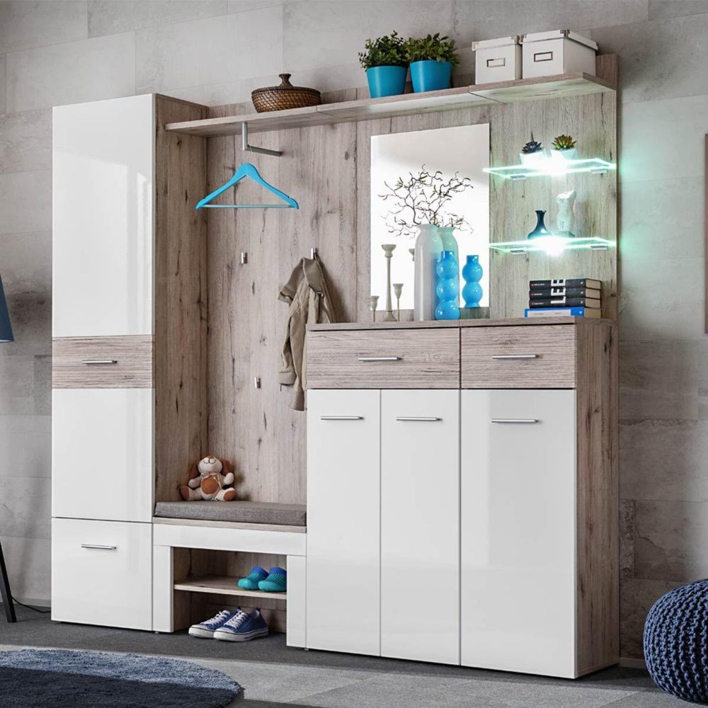 Paris Prix Ensemble dressing gustavo iv 210cm naturel & blanc