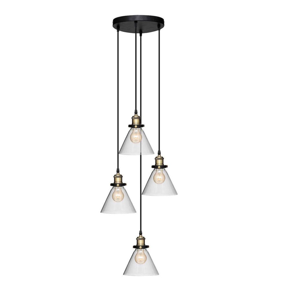 ATMOSPHERA Lampe suspension 4 têtes alak 80cm noir