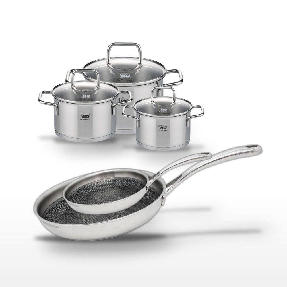 ELO Lot 3 faitouts elo relief evolution 14/16/20cm et 2 poêles 24/28cm