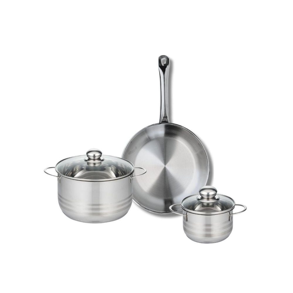 ELO Ensemble de 1 poêle de cuisson 28 cm et 2 faitouts 14 et 20 cm elo profi brillant