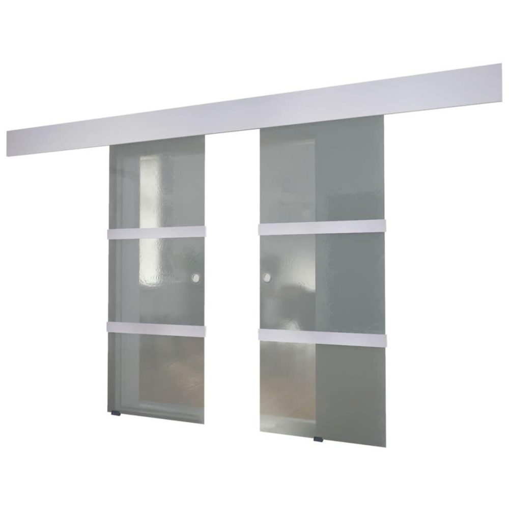 VIDAXL Porte double coulissante verre