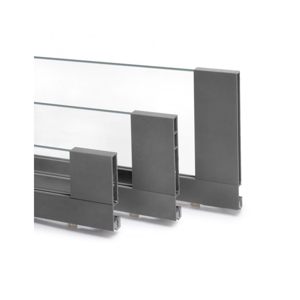 EMUCA SRL Tiroir extérieur Vertex 40 kg hauteur 178 mm - côtés en verre- 450- Gris anthracite