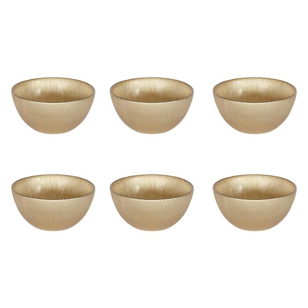 The Home Deco Factory Lot de 6 bols en verre design royal 70cl or
