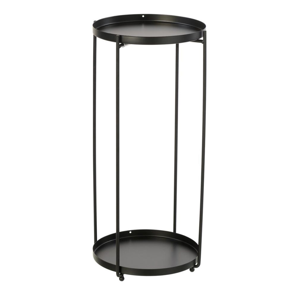 J-LINE Table d'appoint en métal robt 57cm noir