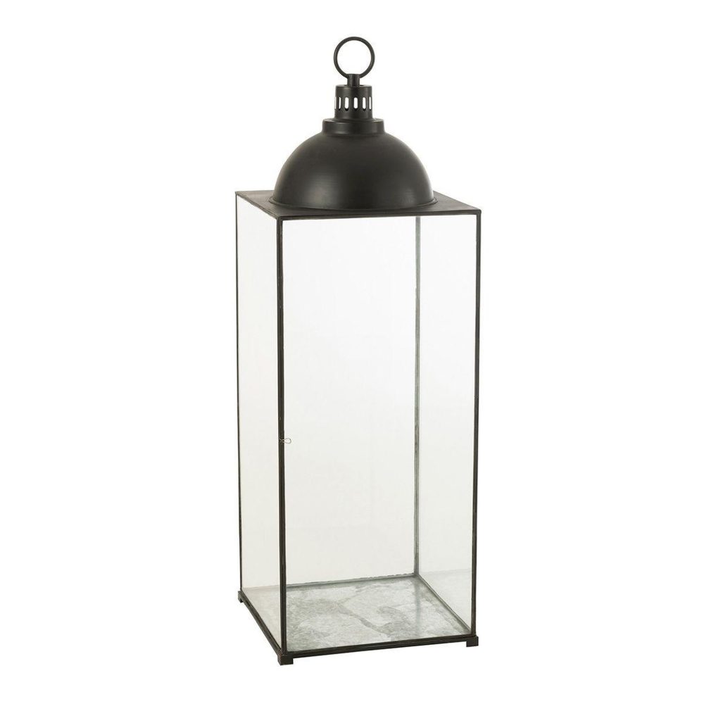 J-LINE Lanterne Design en Verre Hagrid 121cm Noir