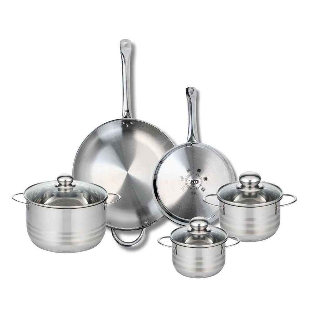 ELO Ensemble de 2 poêles de cuisson 24 et 32 cm et 3 faitouts 14, 16 et 20 cm elo profi brillant