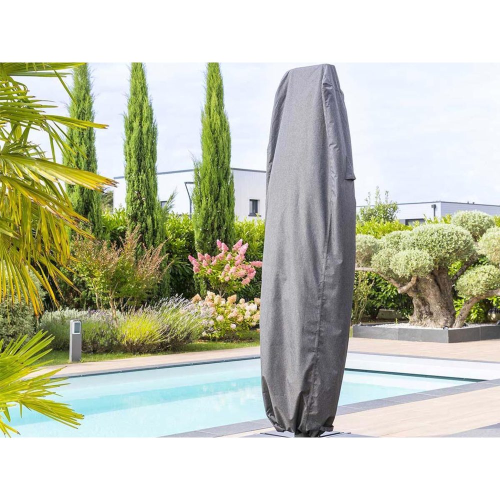 HESPERIDE Housse pour parasol décentré l gris hambo - 70 x 40 x 257 cm - hespéride