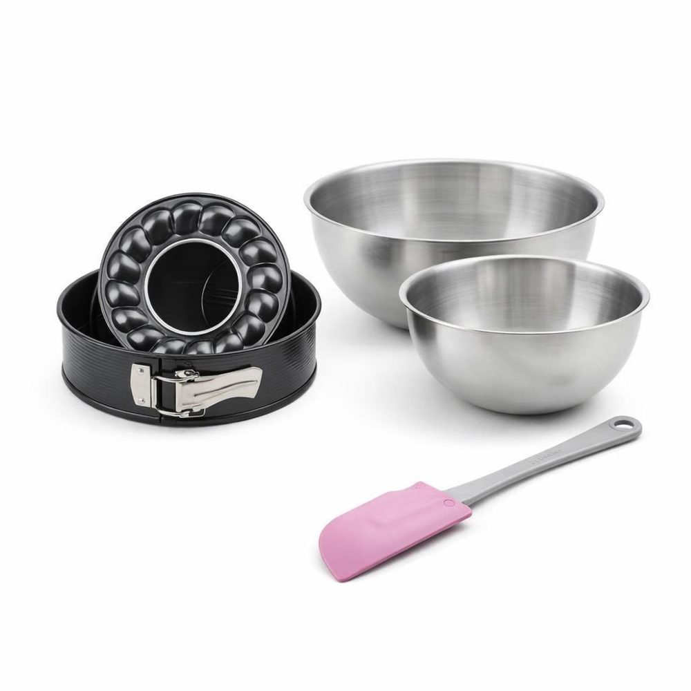 ZENKER Set de 4 ustensiles de pâtisserie moule à manqué bols et spatule black mettallic black mettallic zenker black mettallic