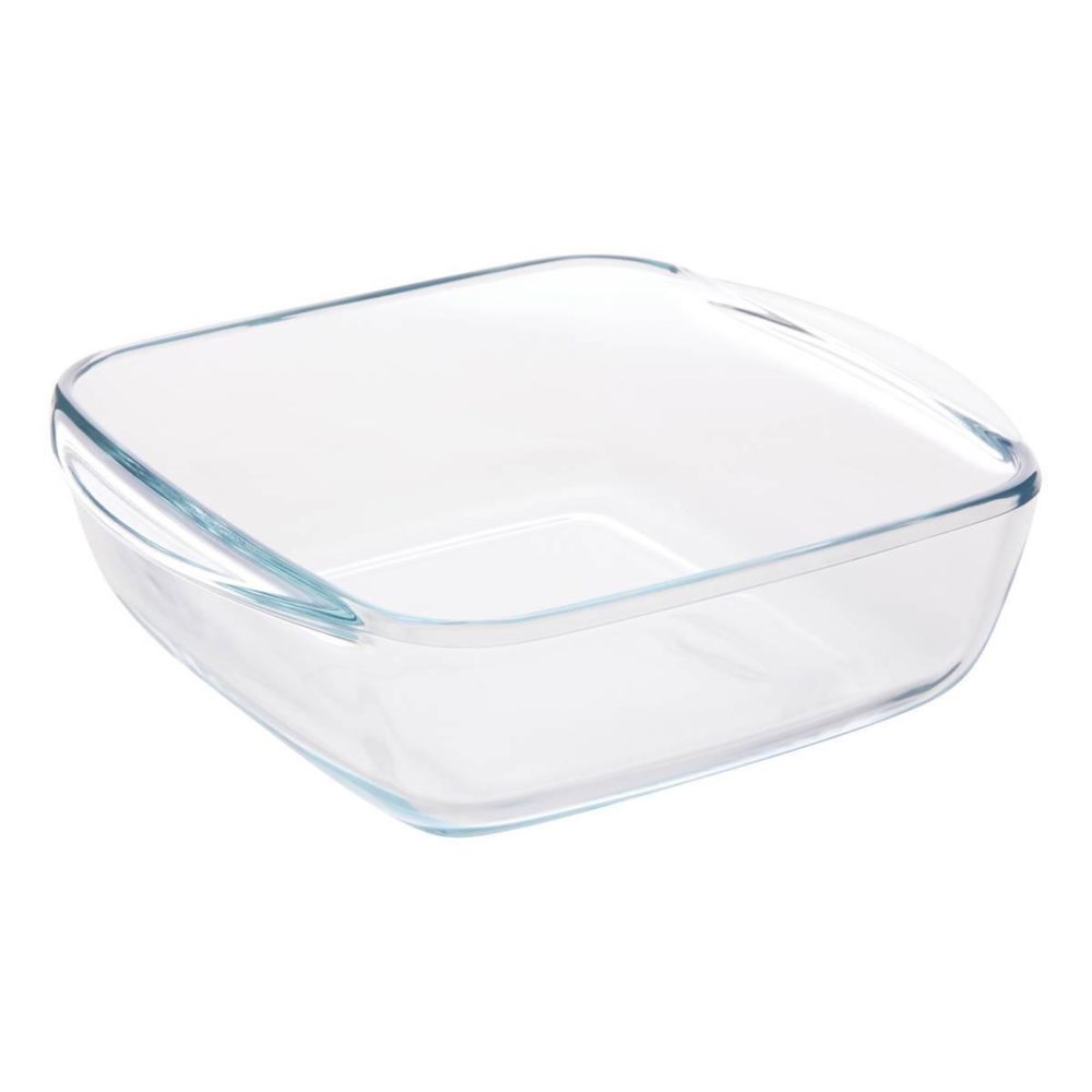 FIVE Plat à four carré en verre essentiels 20cm transparent