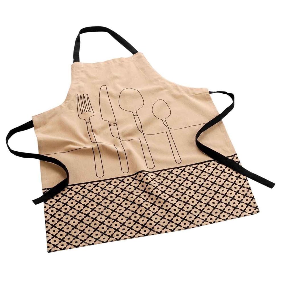 Douceur d'Intérieur Tablier en coton recyclé cuisiline 84cm beige
