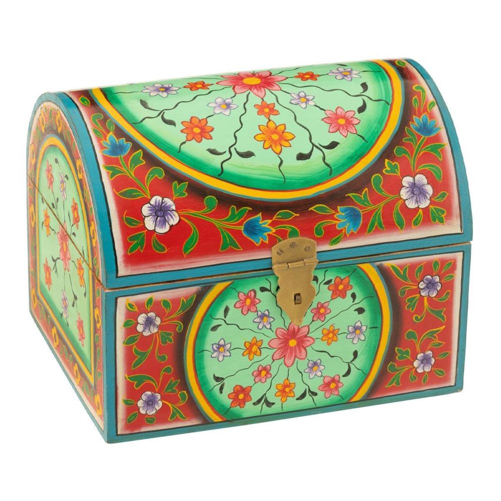 J-LINE Boîte déco mumbai 28cm multicolore