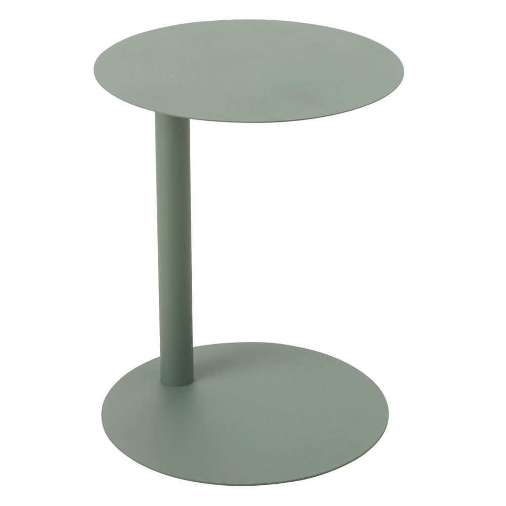 J-LINE Table d'appoint ronde en métal reva 50cm vert