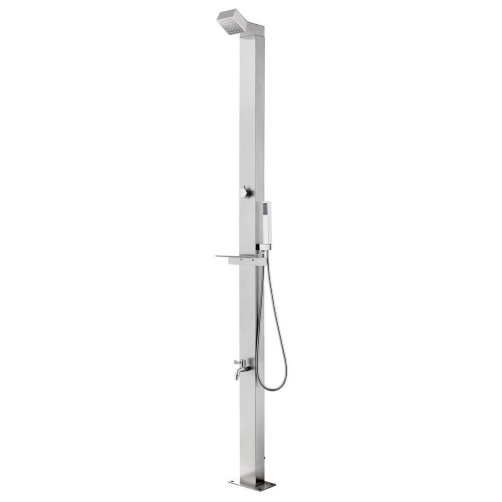 VIDAXL Douche de jardin 220 cm acier inoxydable
