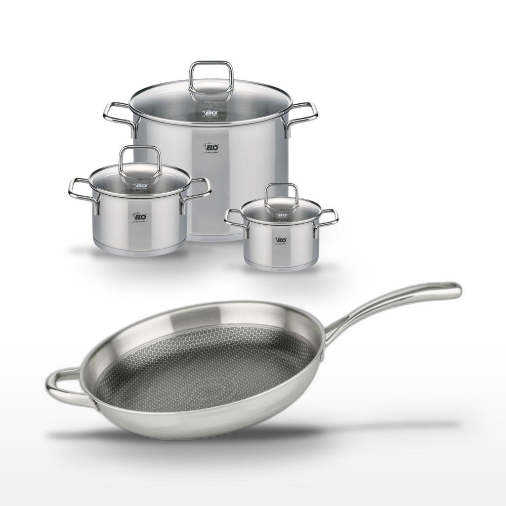 ELO Lot 3 faitouts 16/20/26cm & poêle 32cm elo relief evolution