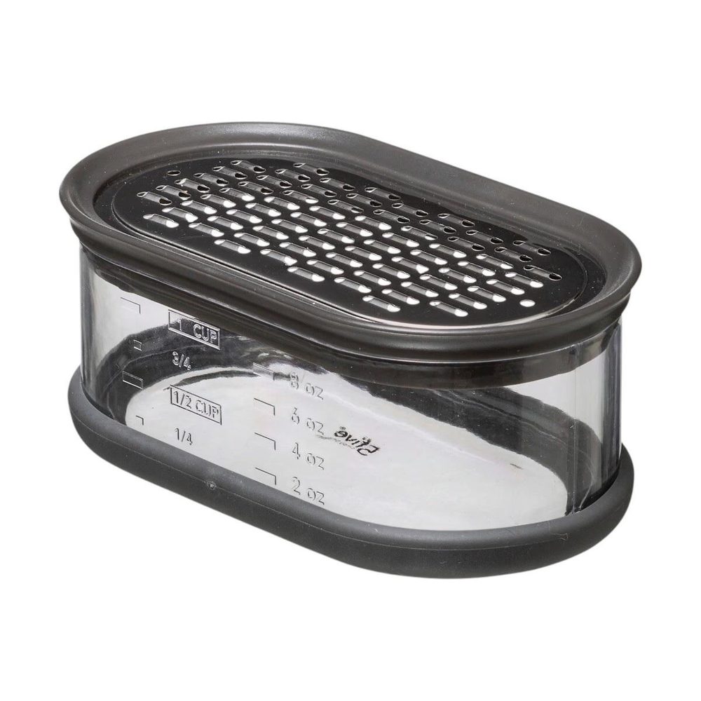 Eden Rape en inox avec boite de récupération 7 x 14 cm gris