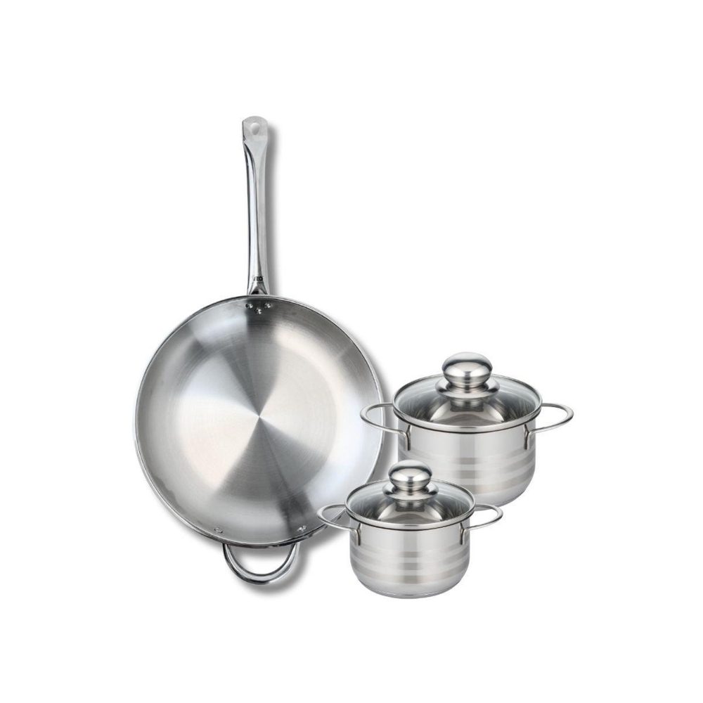 ELO Ensemble de 1 poêle de cuisson 32 cm et 2 faitouts 14 et 16 cm elo profi brillant