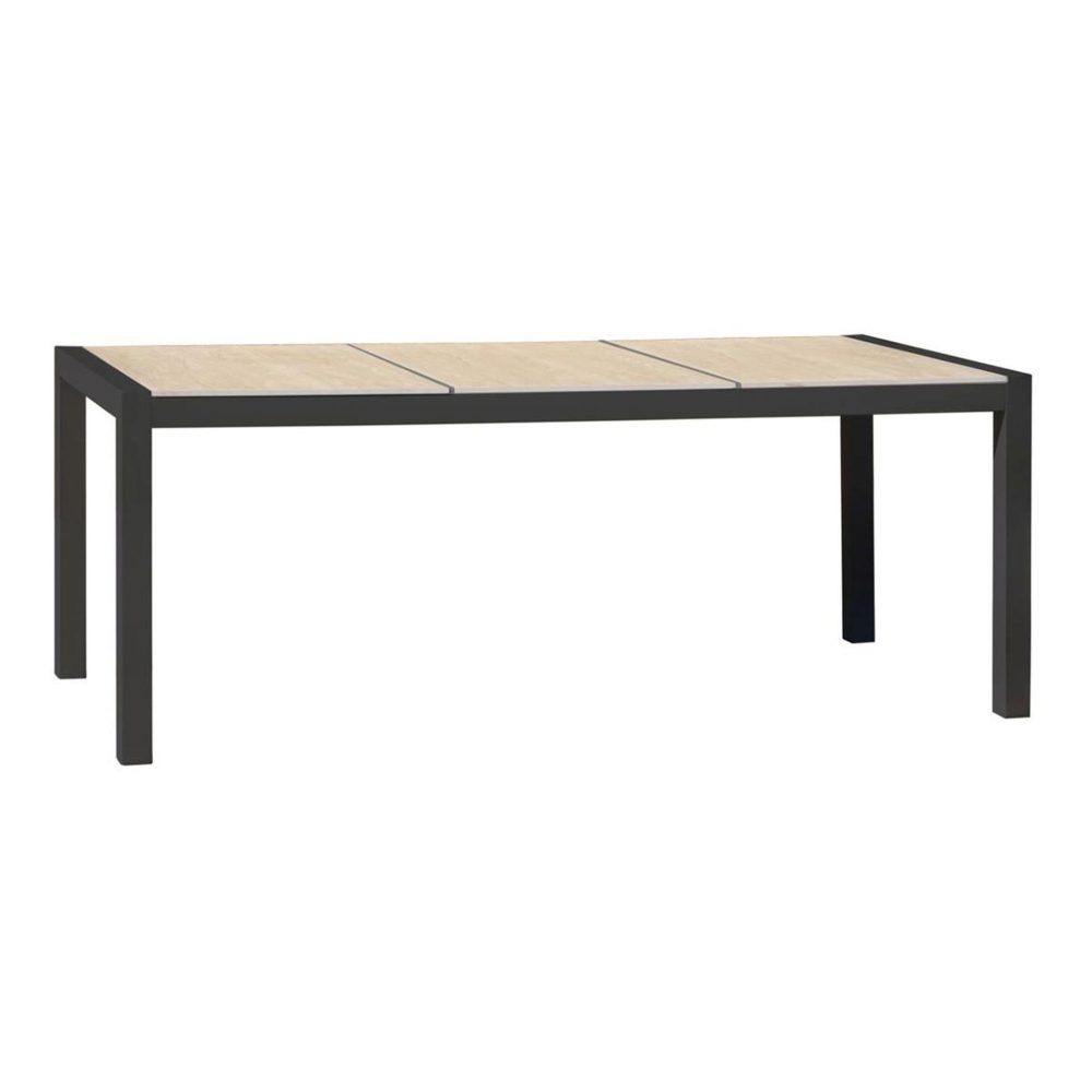 DCB GARDEN Table de Jardin en Céramique Venise 195cm Gris Anthracite