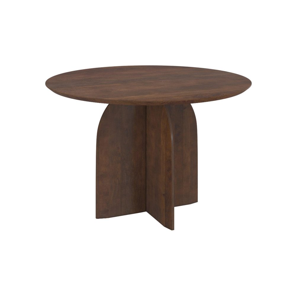 MAISON PAVANE Table ronde en bois de manguier 4 places-caïpi