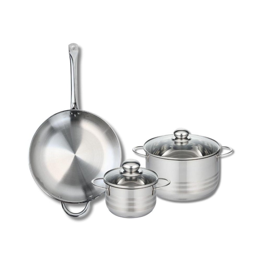 ELO Ensemble de 1 poêle de cuisson 32 cm et 2 faitouts 16 et 24 cm elo profi brillant