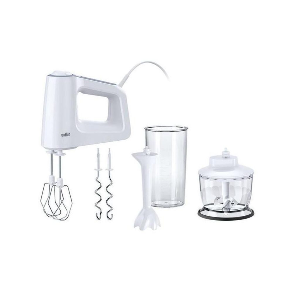 BRAUN BATTEUR FOUET INOX PETRIN PIED PLASTIQUE 500W 5VIT BRAUN - HM3135WH