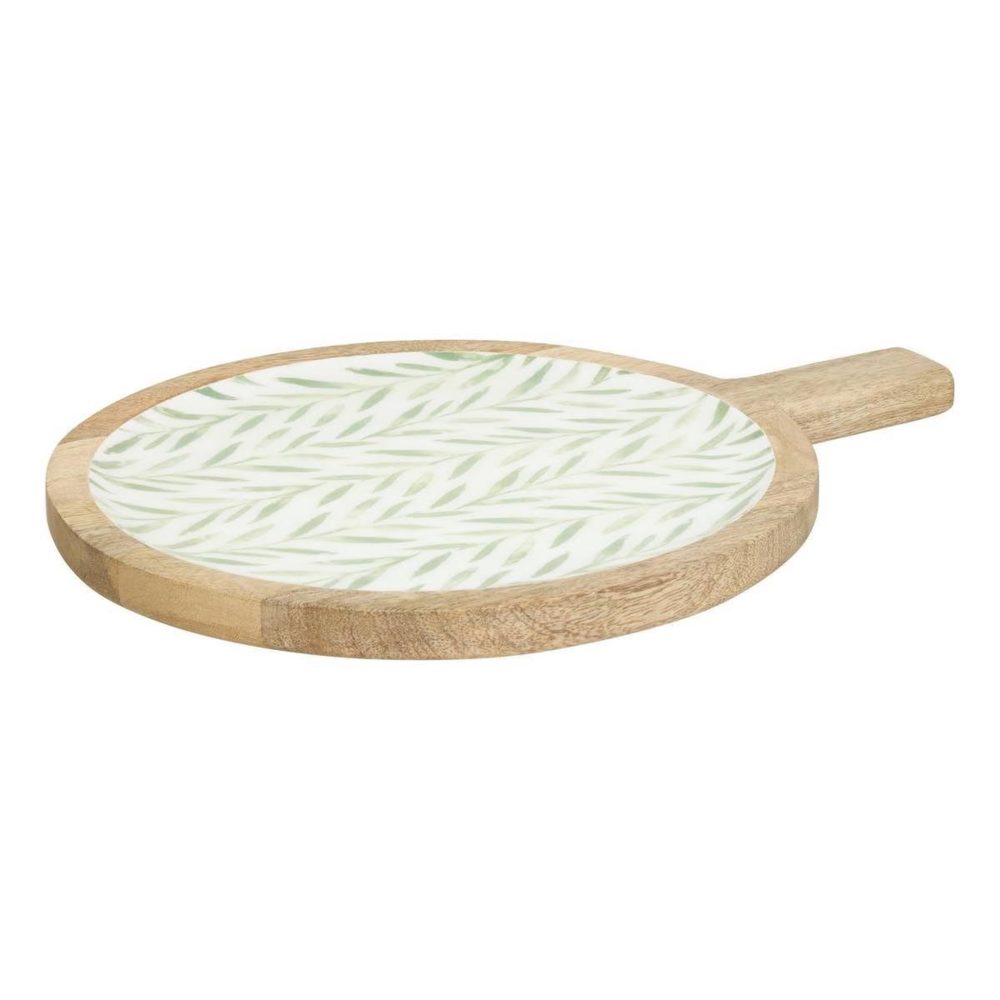 SECRET DE GOURMET Assiette de présentation en bois inaya 40cm vert olive