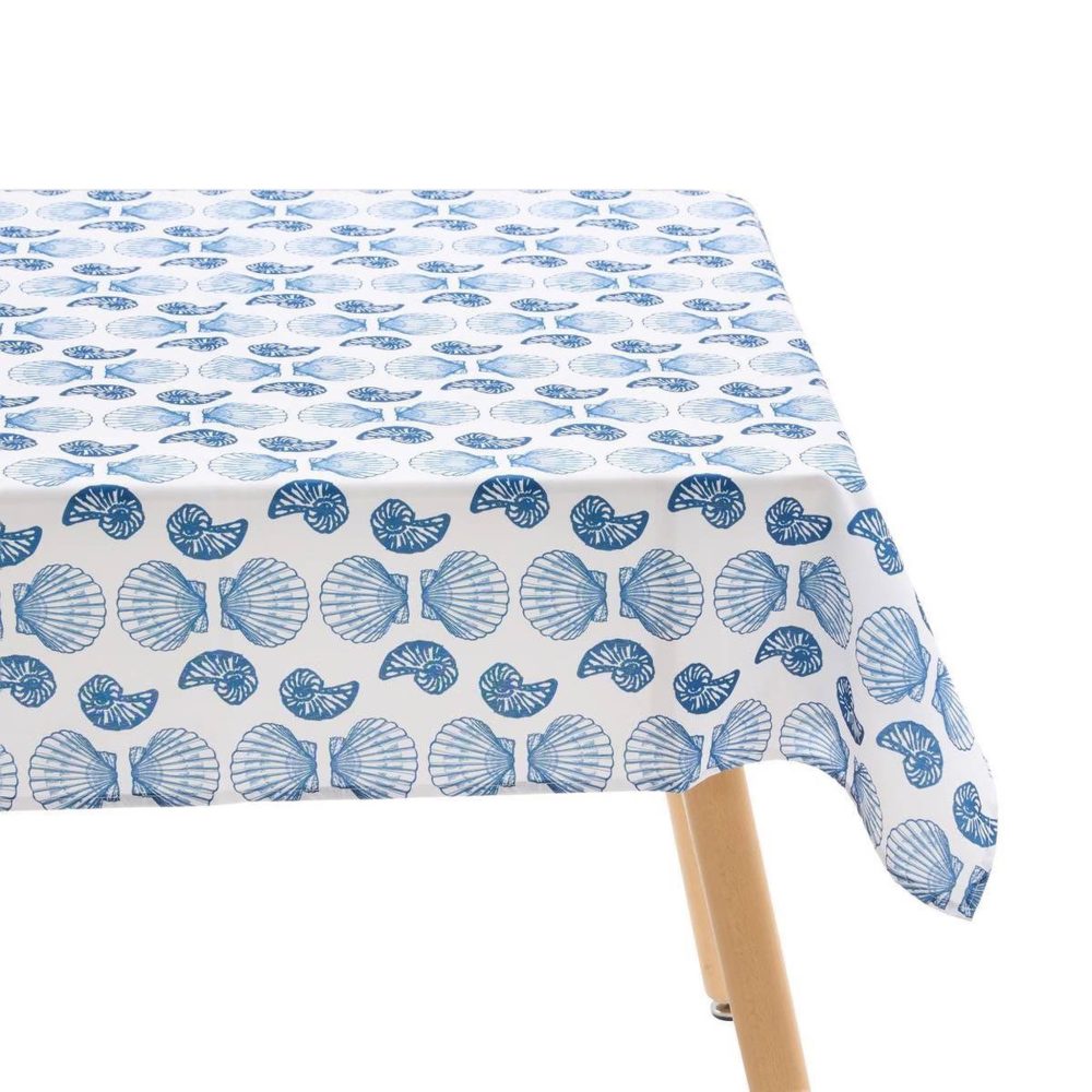 ATMOSPHERA Nappe antitache imprimé océania 140x240cm bleu