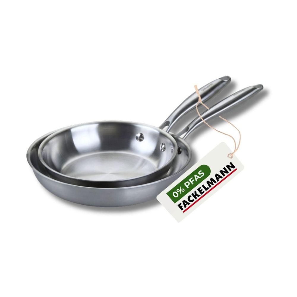 Fackelmann Set de 2 poêles de cuisson 20/26 cm en inox sans pfas fackelmann vita3