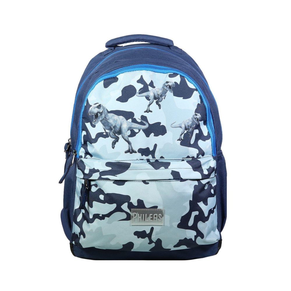 Bagtrotter BAGTROTTER Sac à dos 2 compartiments Phileas Dinosaures Bleu - Le Plus Confortable des Sacs A Dos - Ergonomie/Confort/Sécurité - Système Smart Comfort