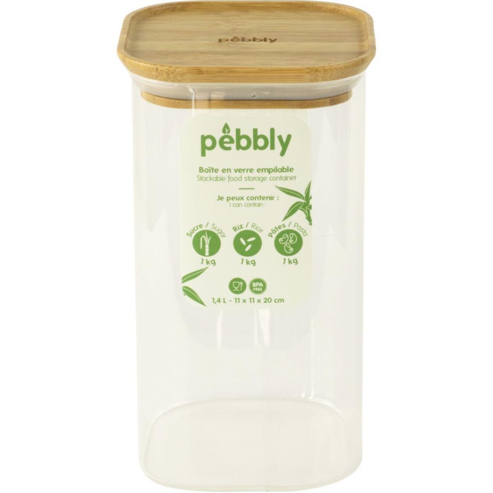 PEBBLY Boîte alimentaire en verre 1.4 l