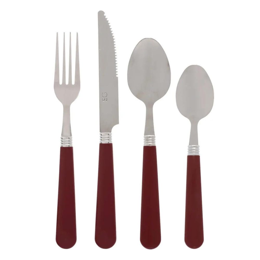 SECRET DE GOURMET Ménagère 24 pièces colorama 24cm rouge