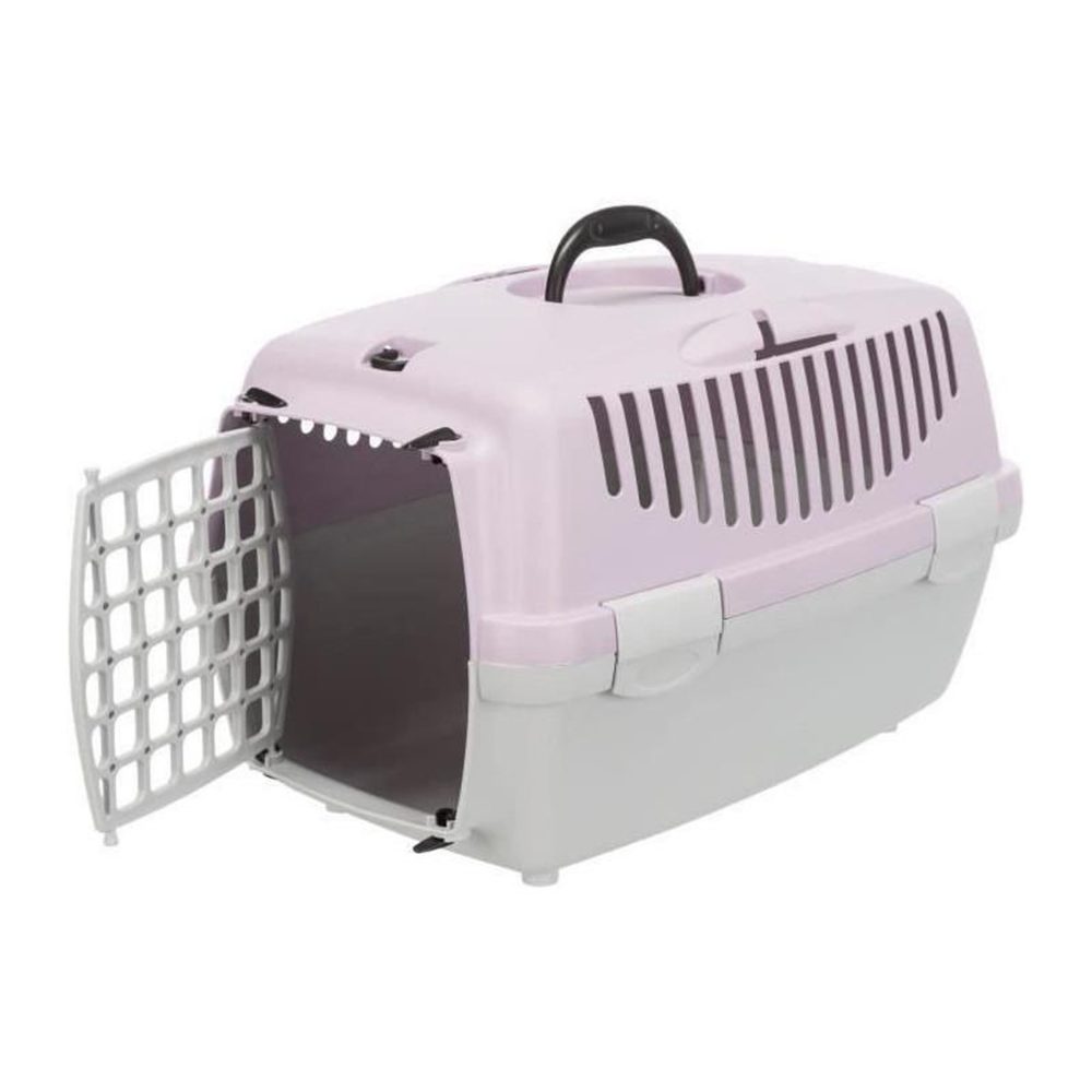 Trixie Box de transport - TRIXIE - Capri 1 - XS : 32 x 31 x 48 cm - Gris clair / Mauve