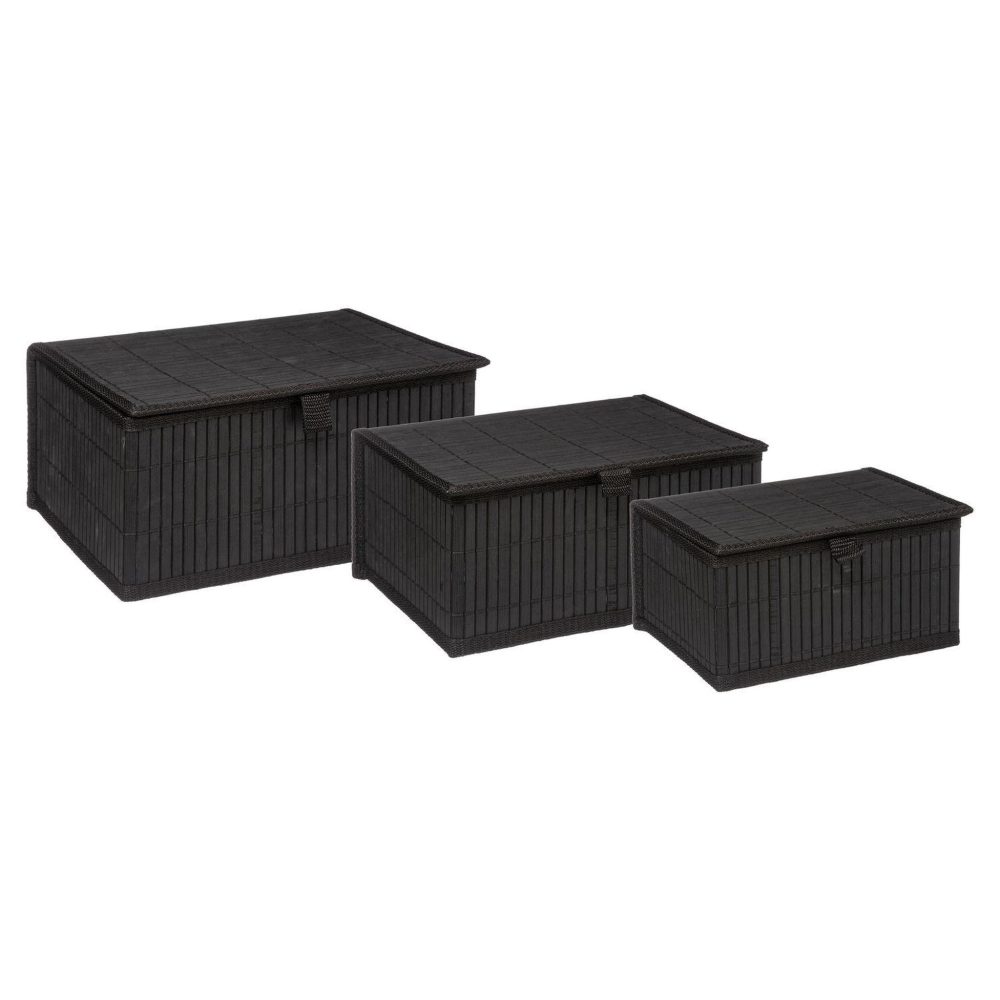 FIVE Trio de boites rectangulaire en bambou