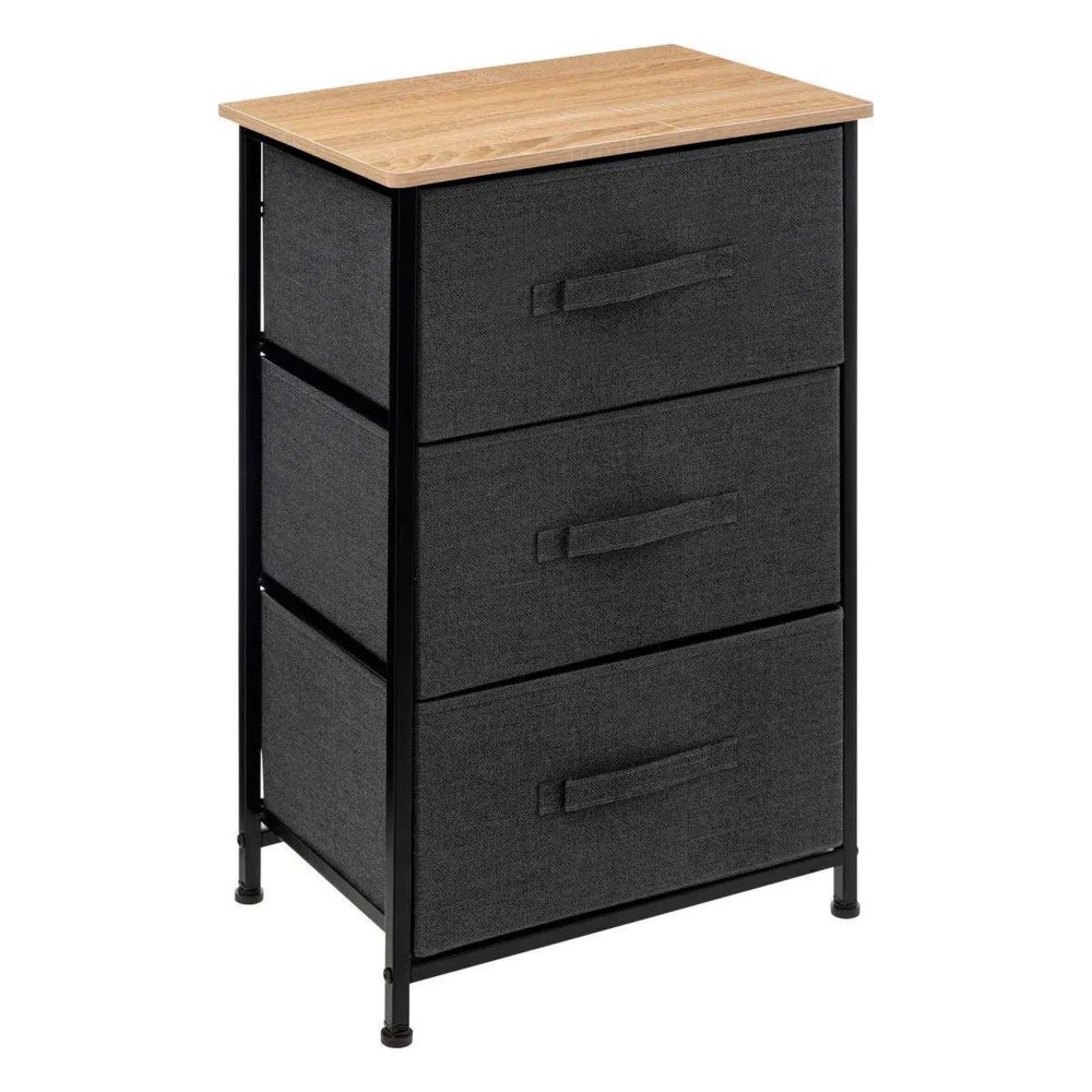 FIVE Meuble de rangement 3 tiroirs tissa 73cm gris foncé
