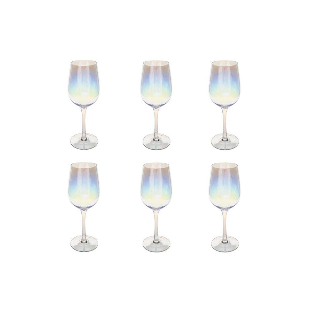 FEERIC LIGHT & CHRISTMAS Lot de 6 verres à vin fantasy 38cl transparent