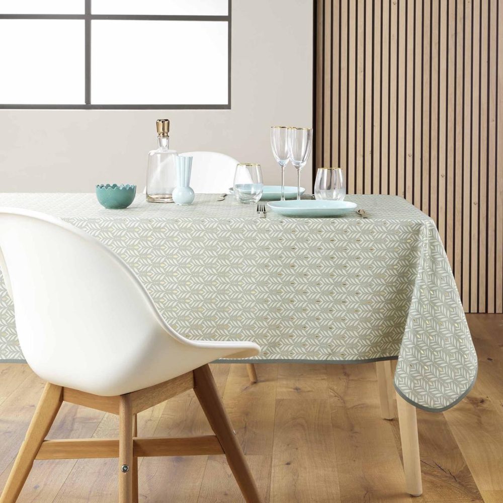 Douceur d'Intérieur Nappe imprimé piana 145x240cm sauge
