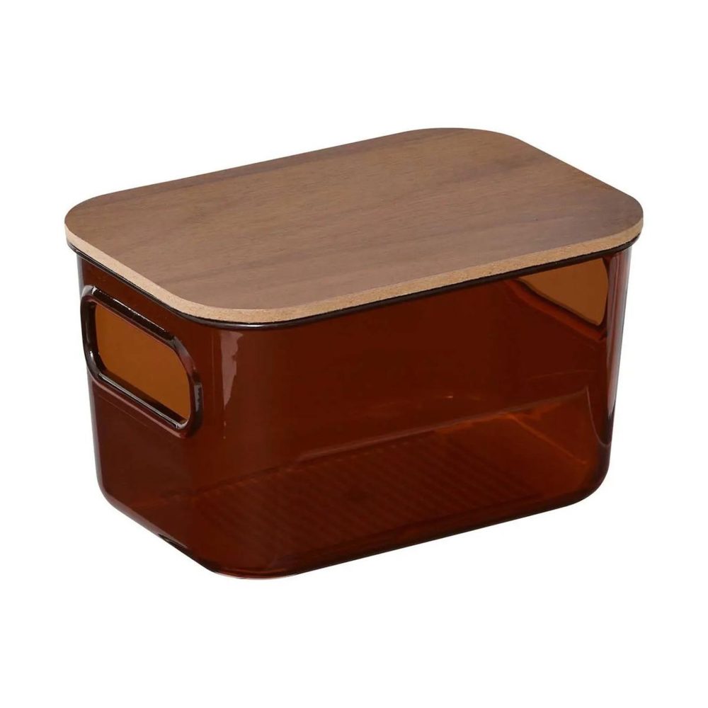 FIVE Boîte de rangement avec couvercle lycia 14cm acajou