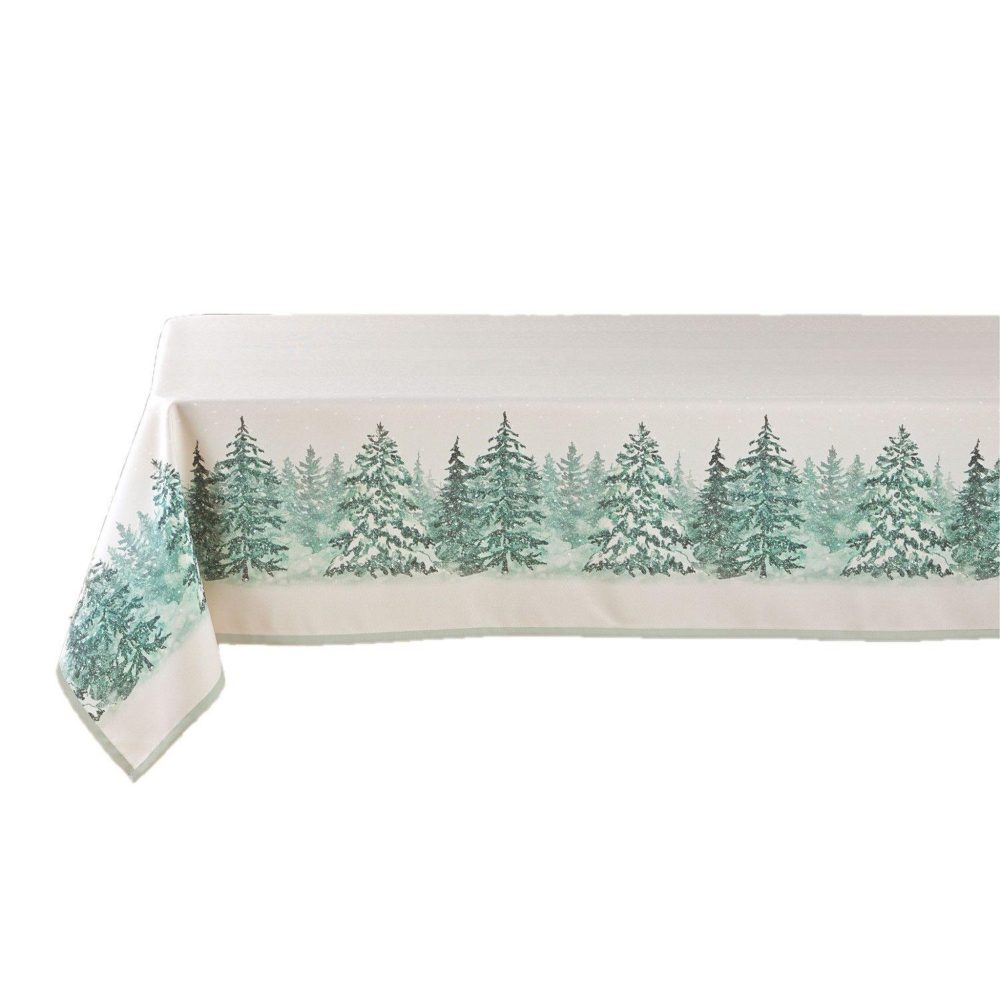 Douceur d'Intérieur Nappe rectangulaire antitache et infroissable forêt enneigée