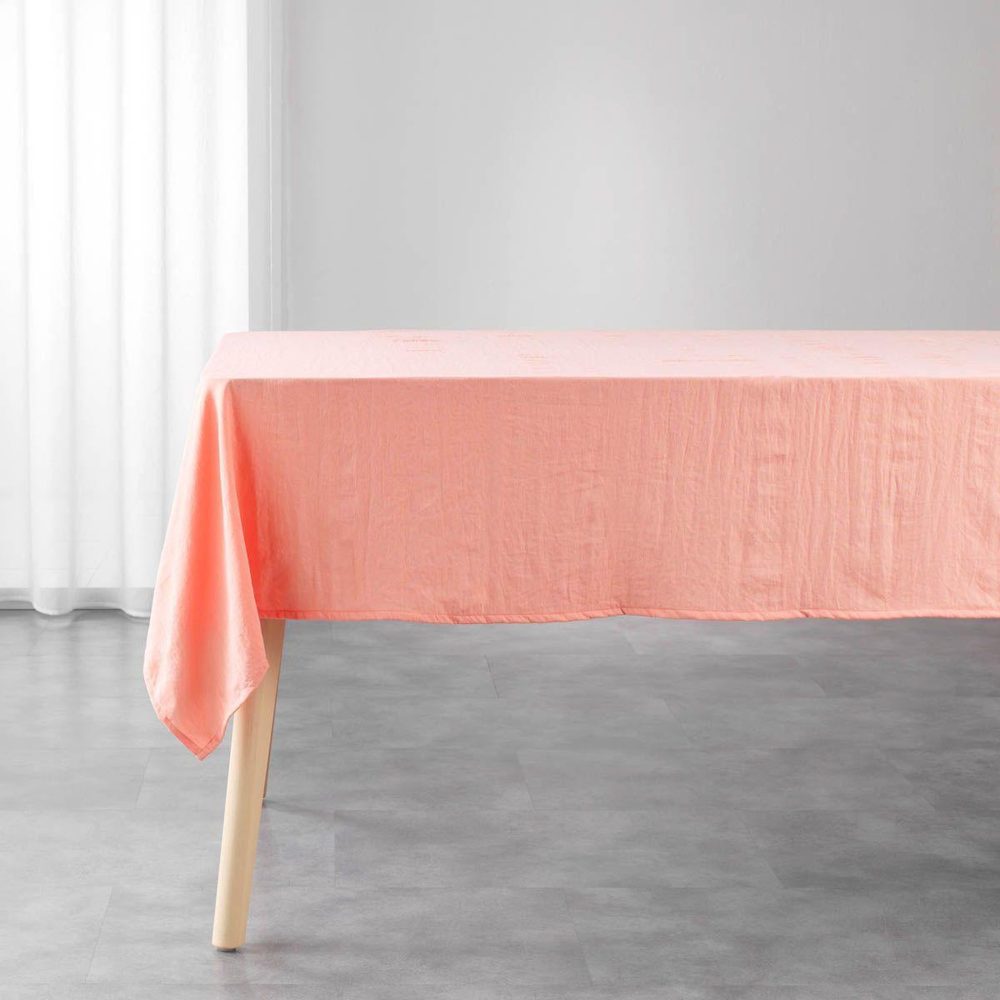 Douceur d'Intérieur Nappe microfibre suzy 140x240cm corail