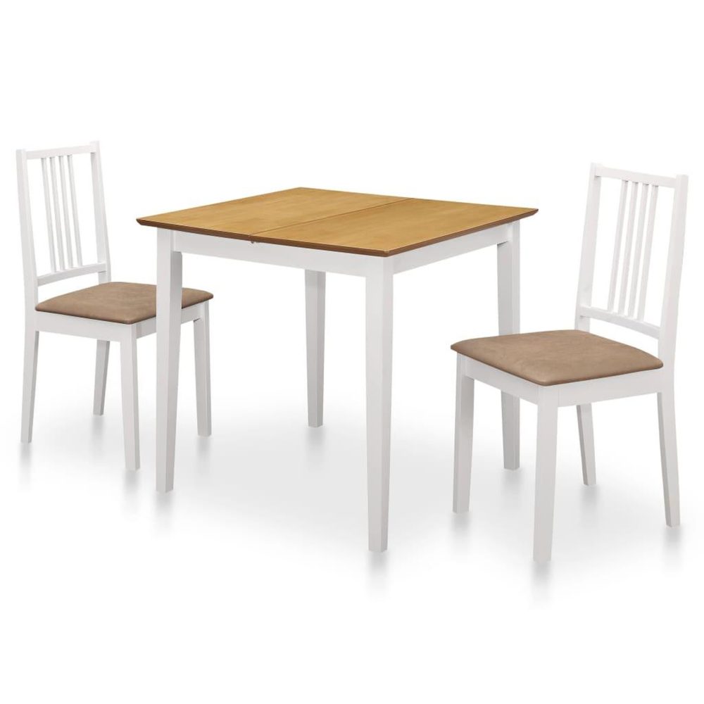 VIDAXL Mobilier de salle a manger 3 pcs mdf blanc