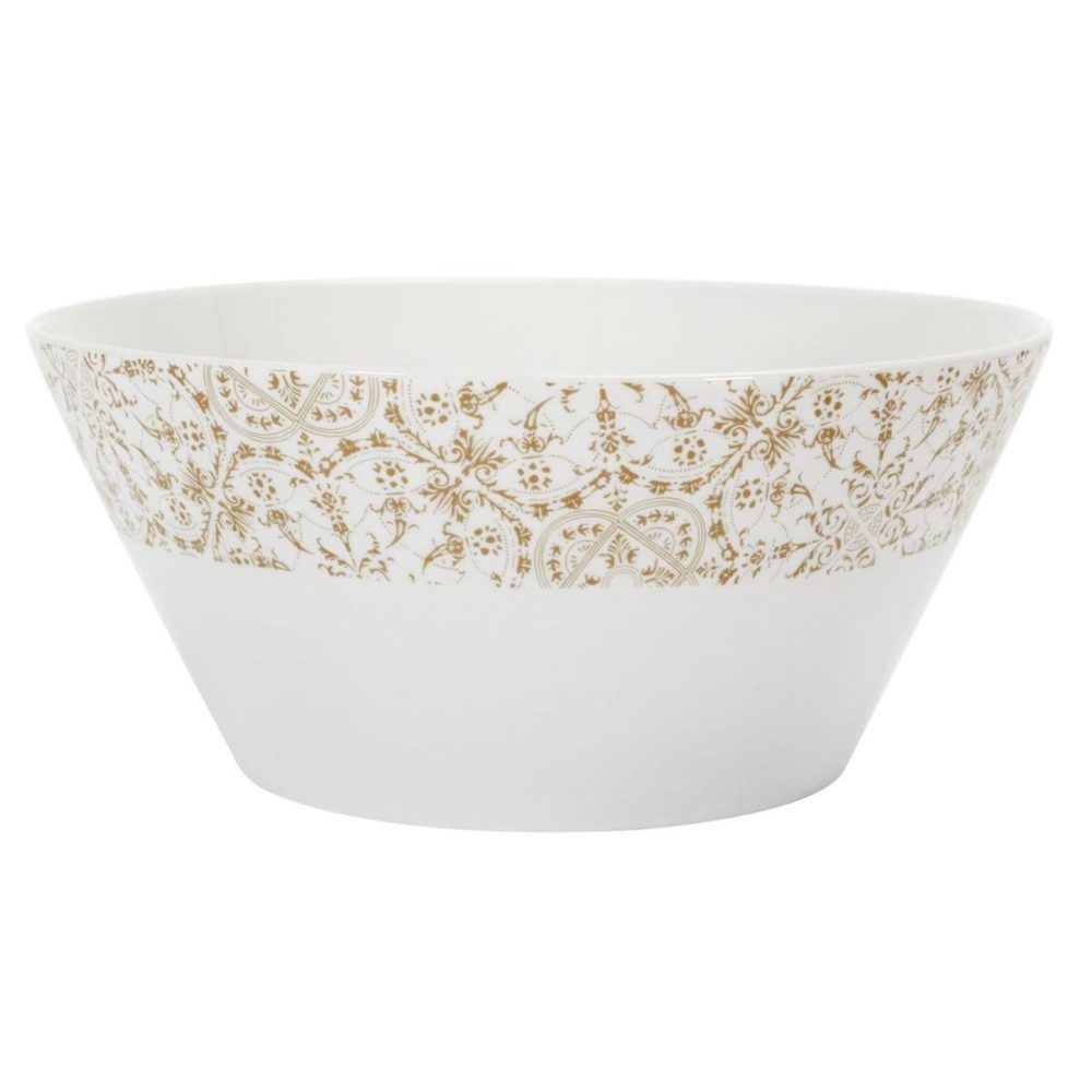 The Home Deco Factory Saladier en porcelaine faience 25cm blanc