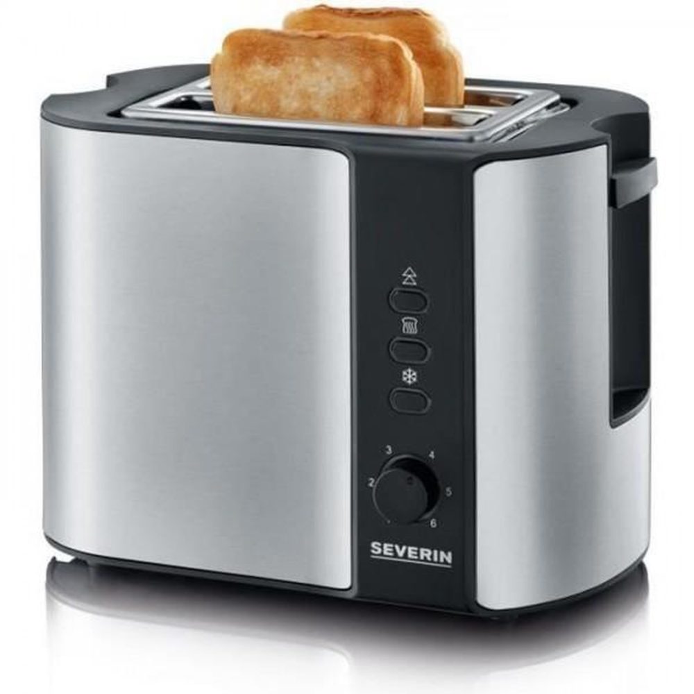 SEVERIN Grille pain - toaster electrique severin at2589 , 2 fentes pour 2 tranches : griller, dégeler et réchauffer, support viennoiseries, centrage auto, i