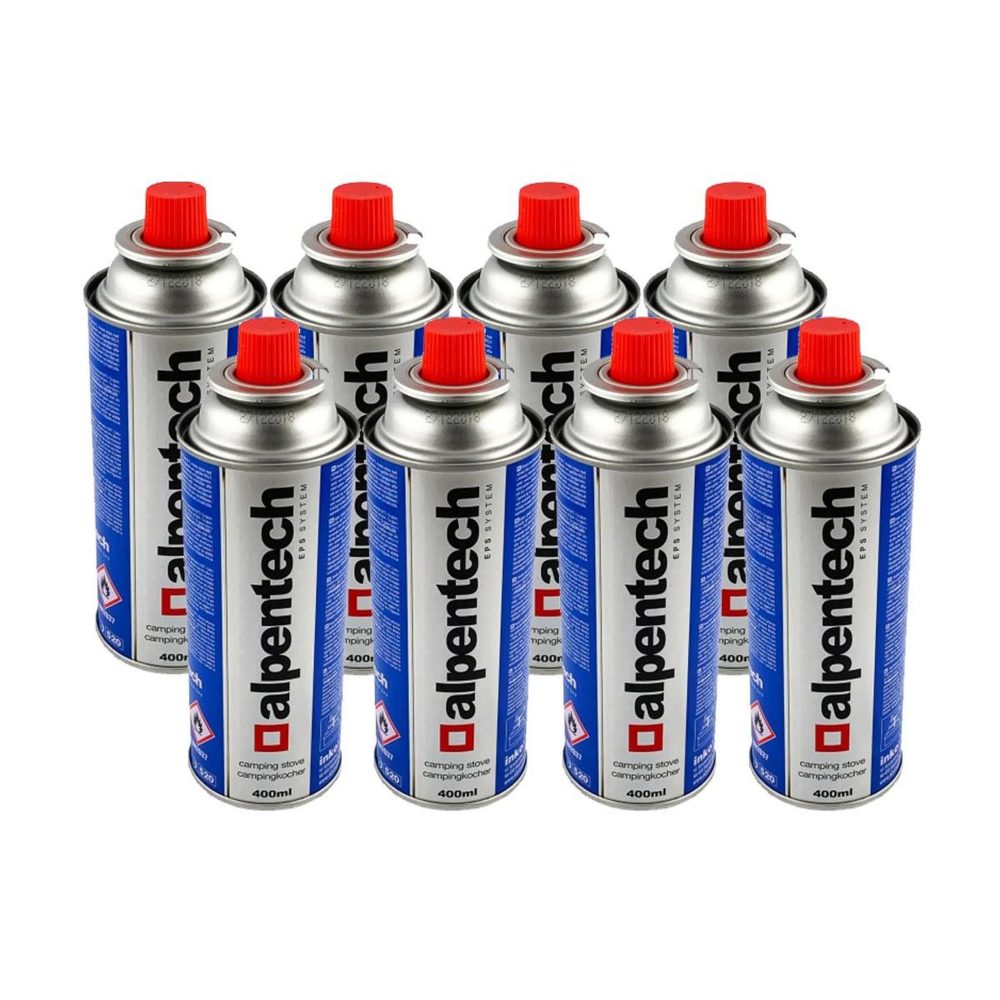 ALPENTECH Pack de 8 cartouches gaz alpentech 250g butane bouteille de gaz un2037 bonbonne pour réchauds et désherbeurs thermiques