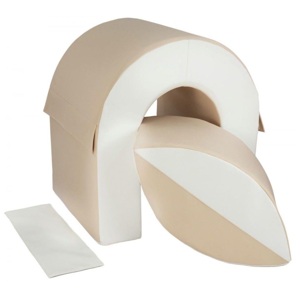 VELINDA Set de 2 blocs en mousse blanc, cappuccino