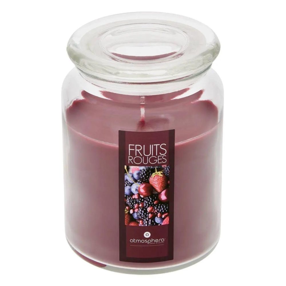COMPTOIR DE LA BOUGIE Bougie parfumée en verre couvercle 510g fruits rouges
