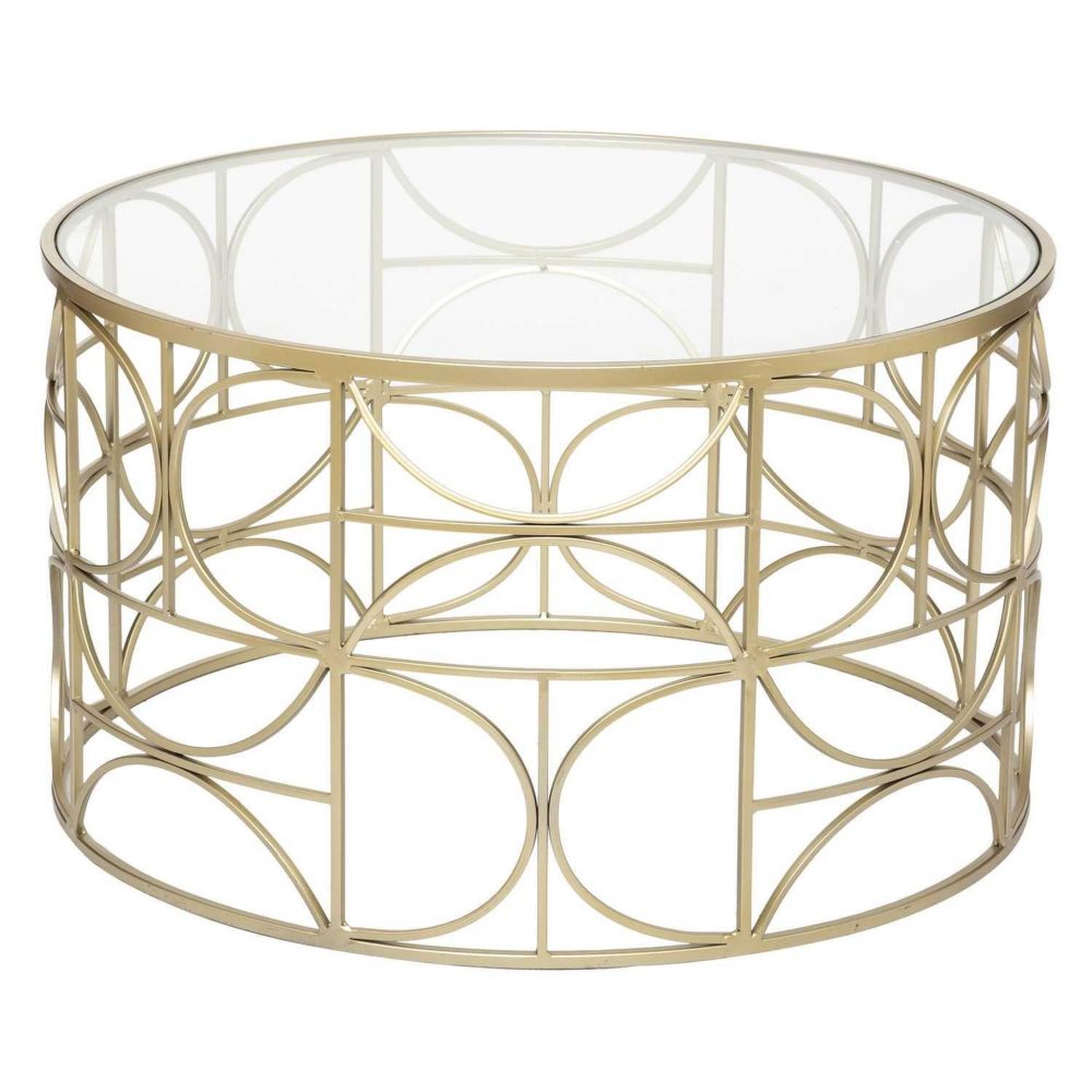 ATMOSPHERA Table basse verre et métal - doré