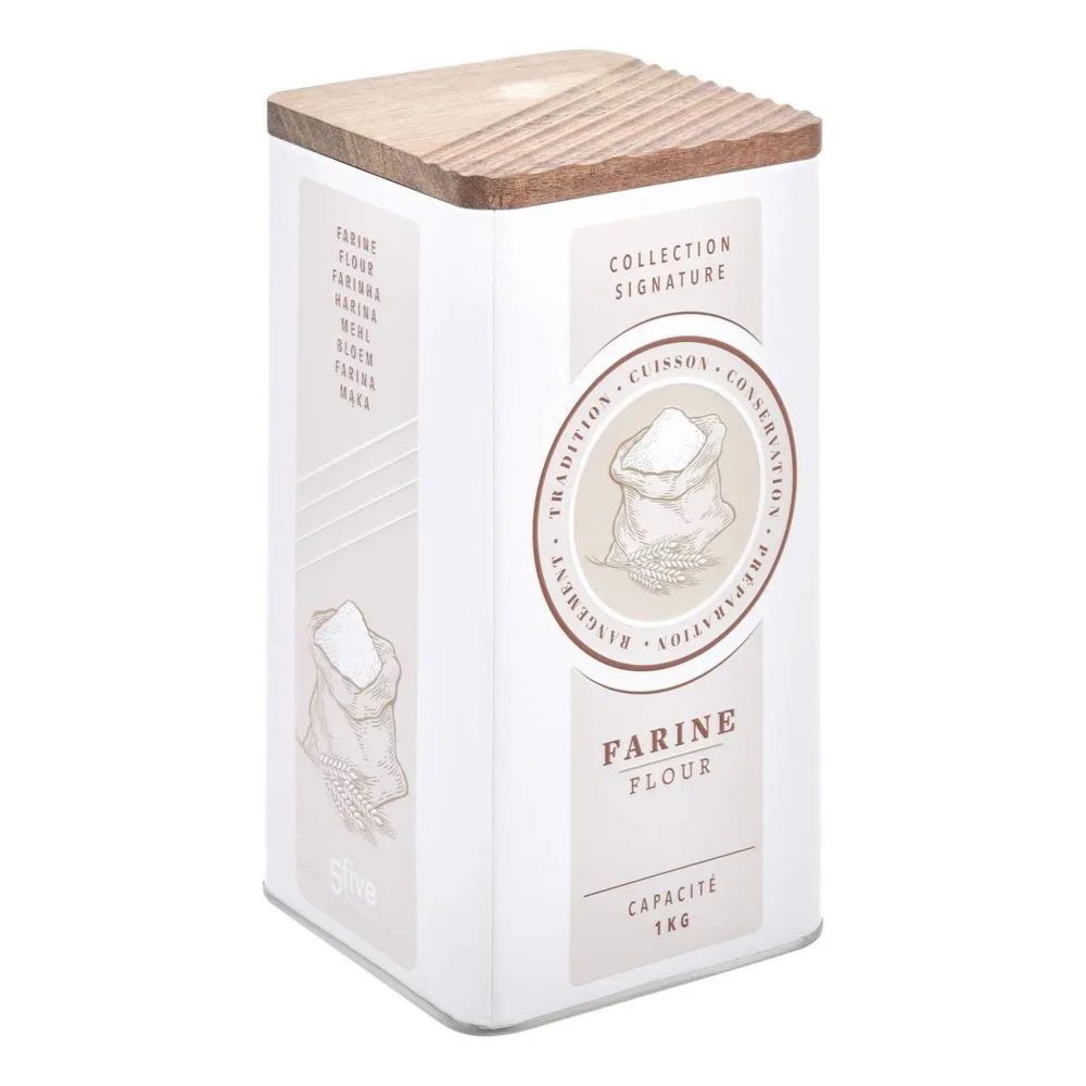 FIVE Boîte à farine en métal signature 1,6l crème