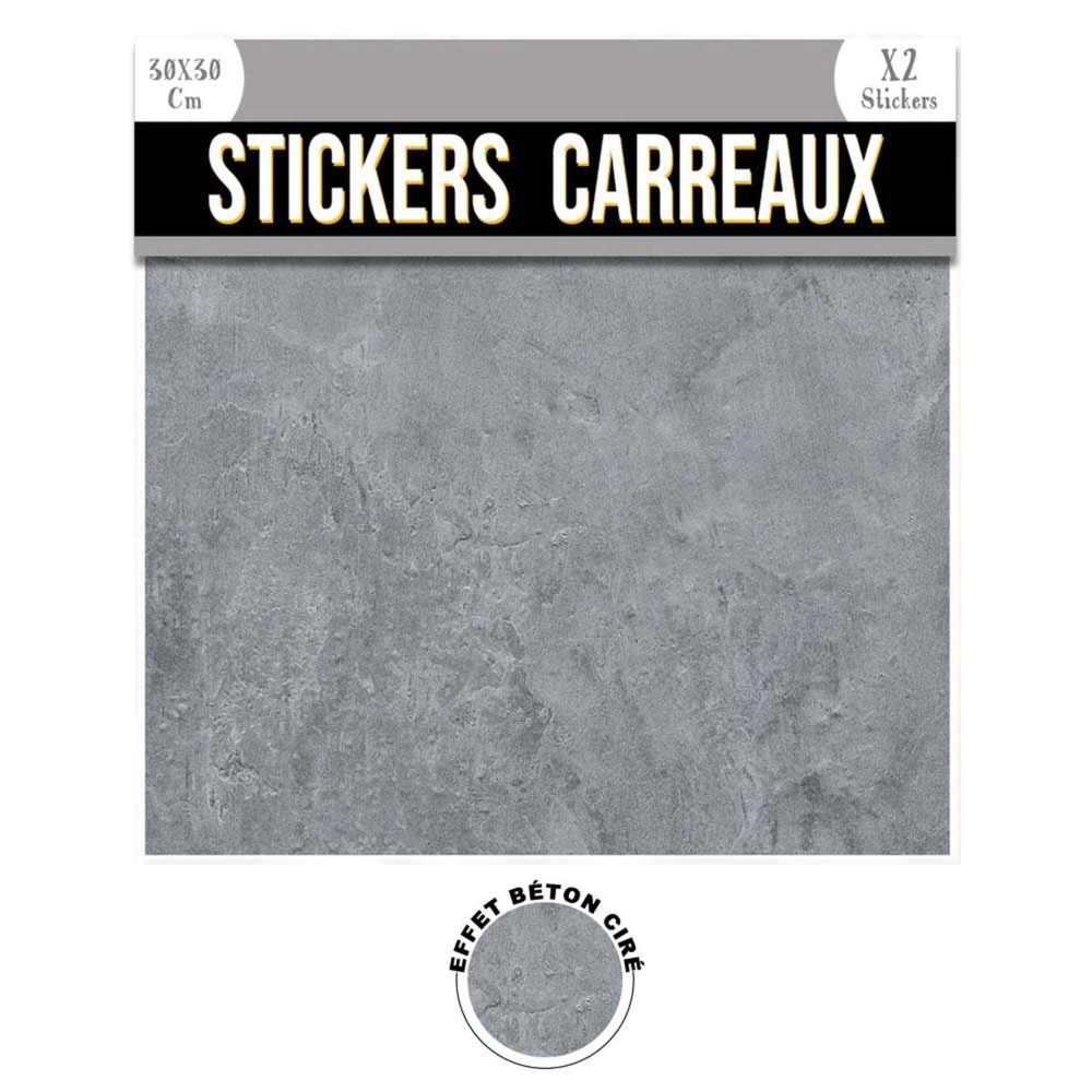 SUD TRADING 2 stickers effet béton ciré - 30 x 30 cm - gris